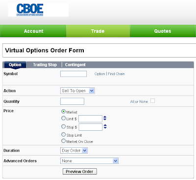 CBOE Options simulator