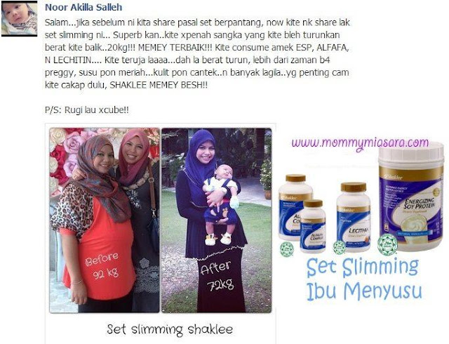 Testimoni Set Slimming Shaklee