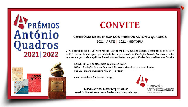 Convite da Fundação António Quadros.