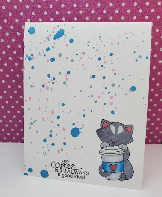 Coffee is always a good idea by Sandie features Newton Loves Coffee by Newton's Nook Designs; #inkypaws, #newtonsnook, #coffeelovers, #catcards, #coffeecards, #cardmaking