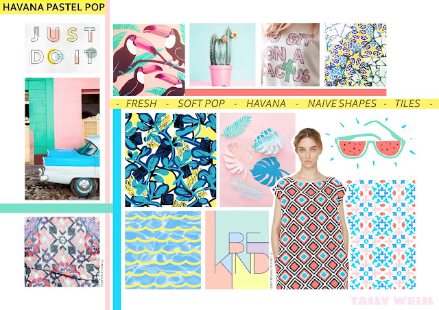 Pastel pop, pastel fashion, pastel trend, pop trend, Cuban trend, Havana inspired, Cactus print, tile print, abstract florals, soft tropical