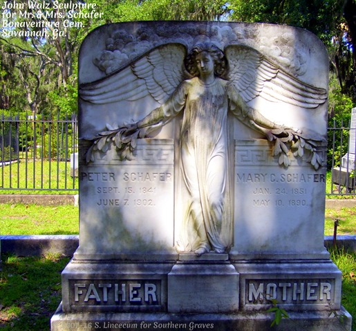 Peter & Mary Schafer Angel at Bonaventure Cemetery