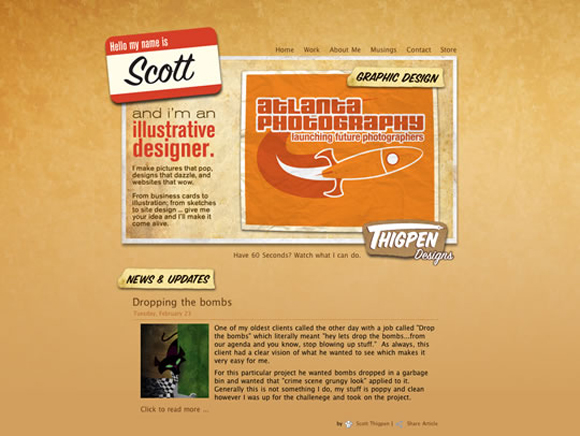 Retro and Vintage Styled Website design