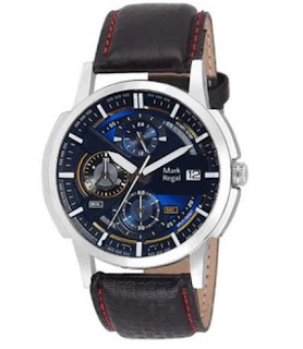 Leather Strap Analog Watch For Mens