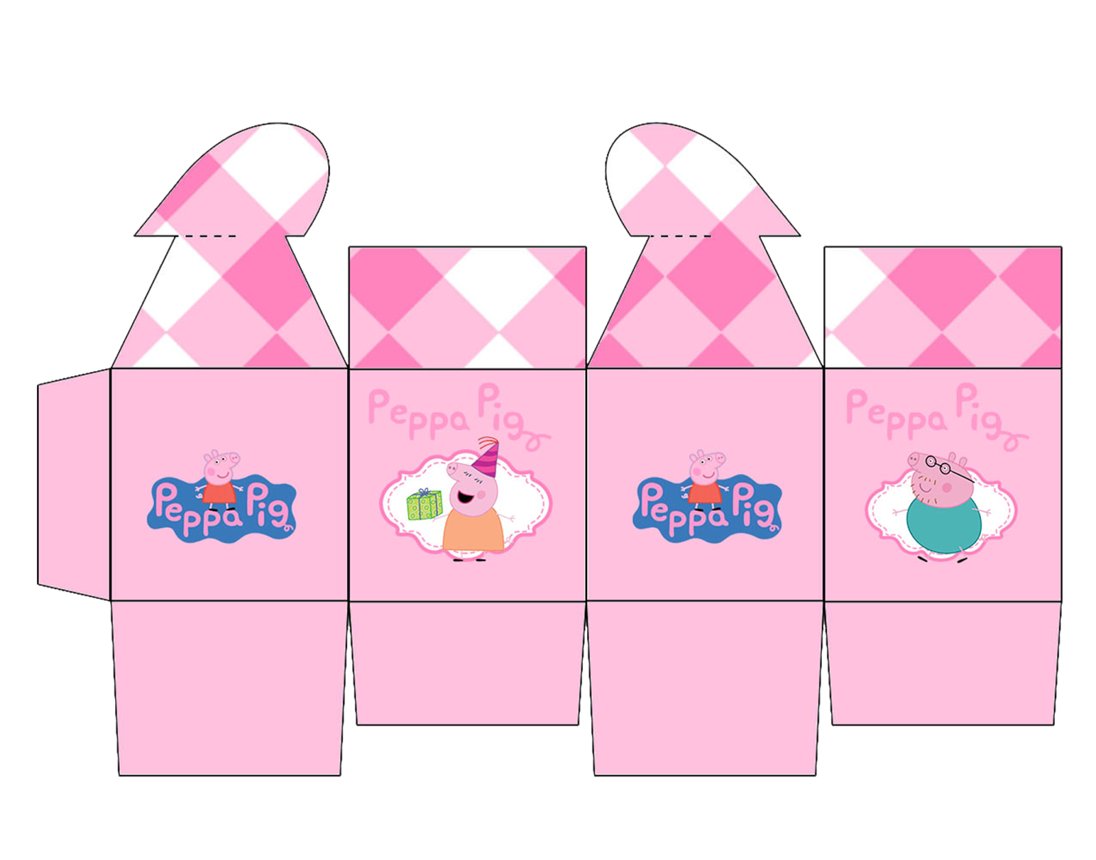 Peppa Pig Free Printable Box with Heart Closure.