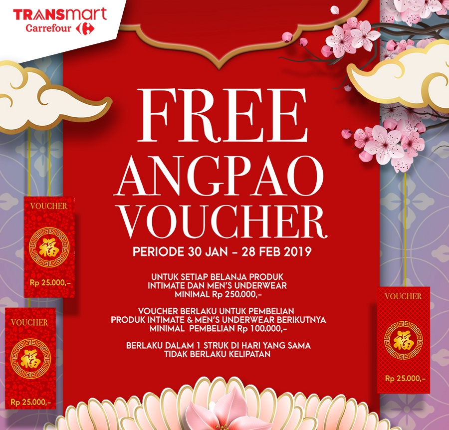 #Transmart - #Promo Free Angpao Voucher 25K Belanja Produk Intimate dan Men's Underwear