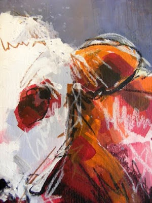 Ayrshire cow painting detail