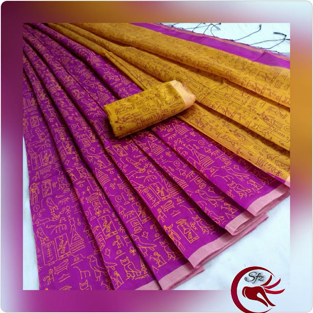  handloom chanderi block printed sarees