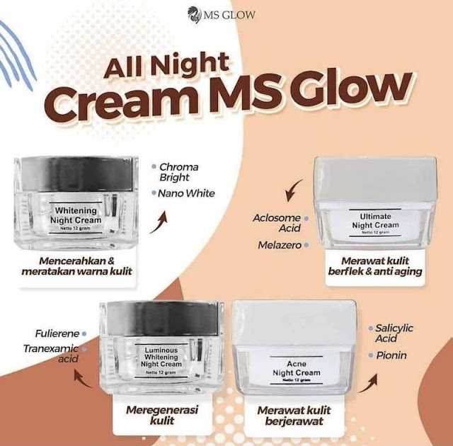 Urutan Pemakaian MS Glow Malam Hari - Night Cream