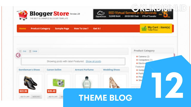 Template Blogger Toko Online Gratis - Template Blogger Responsive Premium Tanpa Cart