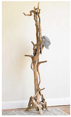 coat stand made from tree roots