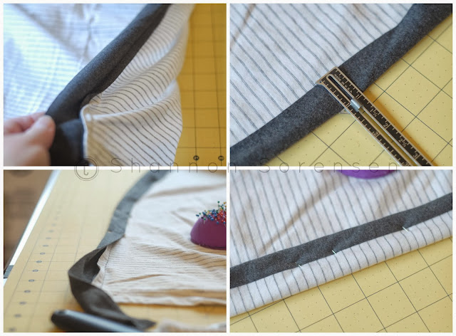 shirt to cardigan refashion how to add binding