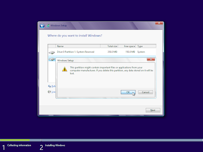 delete partition for windows 8