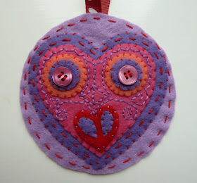 Valentine's Day felt embroidered heart