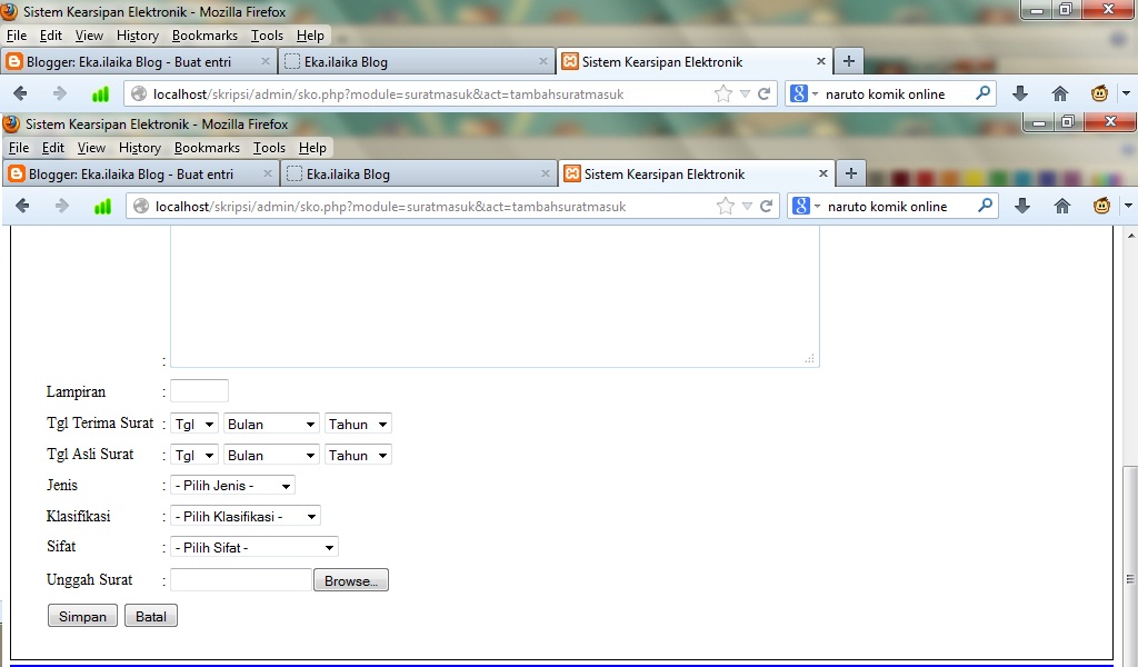 Source code Sistem Kearsipan Elektronik ~ Eka.ilaika Blog