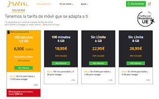 Tarifas Jazztel - Opiniones Masmovil