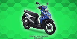 Tampipan Warna Honda Beat Terbaru CBS Techno Blue White