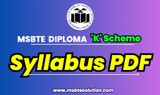 MSBTE 'K' Scheme Syllabus PDF | Diploma Syllabus PDF