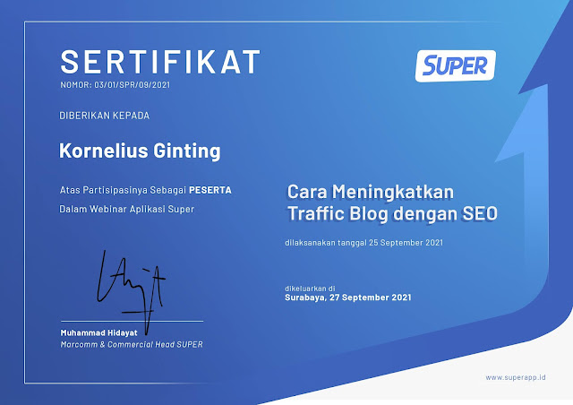 Sertifikat Peserta Webinar