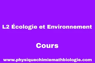 Cours L2 Tronc Commun Écologie et Environnement PDF
