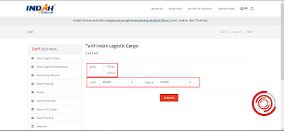 Setelah di halaman tarif kiriman silakan kalian isi kolom Cari Tarif dengan data-data paket yang ingin kalian kirimkan seperti Jenis Paket, Asal, dan Tujuan