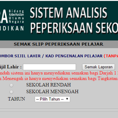 Tidak Dapat Buka SAPS Ibu Bapa