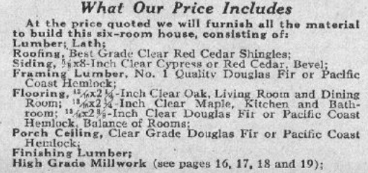 catalog page descriptions Sears Lorain 1929 Sears Modern Homes catalog