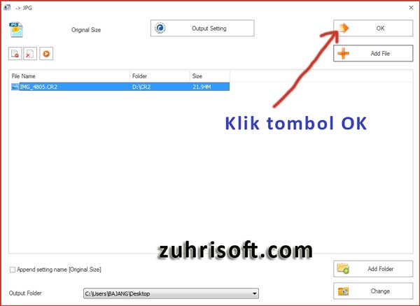 Cara merubah file CR2 menjadi JPG menggunakan Format Factory