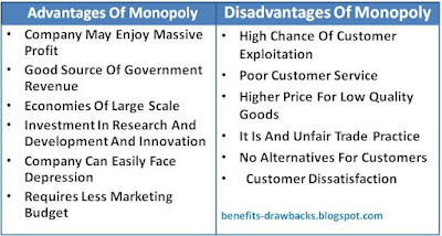 advantages disadvantages of monopoly