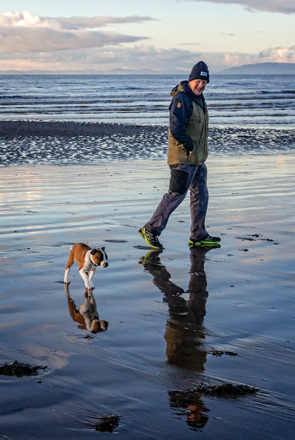 Photo of Ruby and Phil on the beach at Maryport