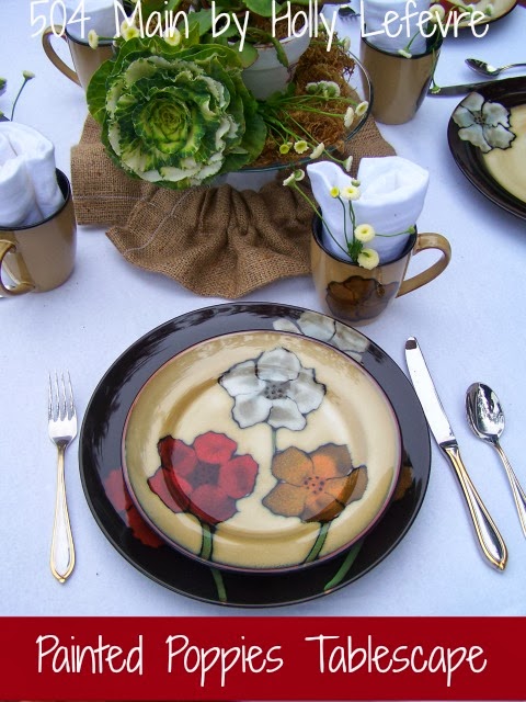 Painted Poppies Dinnerware Tablescape from Kohl's by 504 Main
