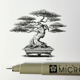 06-A-bonsai-tree-Tiny-Ink-Drawings-Blake-Gore-www-designstack-co