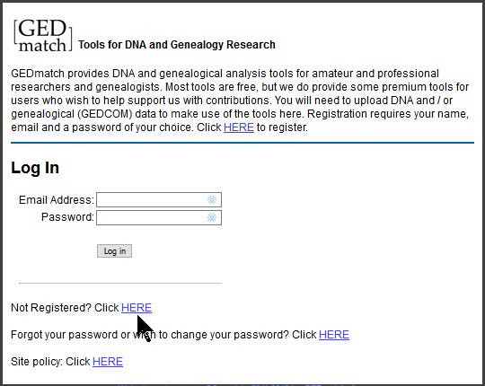 GEDmatch login