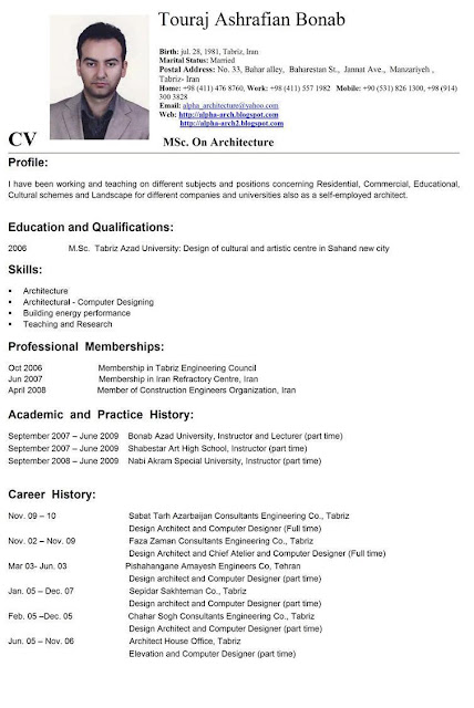 contoh curriculum vitae bahasa inggris