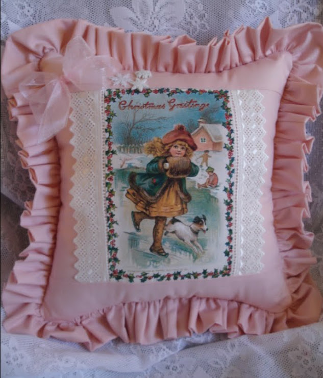 Cuscino natalizio rosa