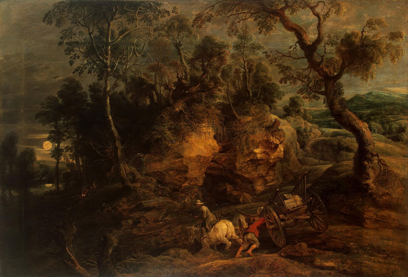 Landscape with Stone Carriers by Pieter Paul Rubens - Landscape Paintings from Hermitage Museum