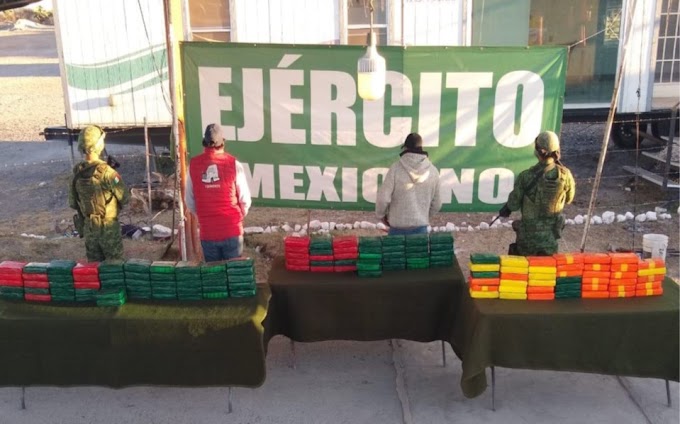 Ejército Mexicano asegura posible metanfetamina y fentanilo en el estado de Baja California