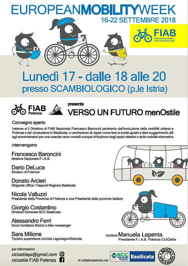 Fiab Potenza ciclOstile presenta la Settimana europea della mobilità sostenibile