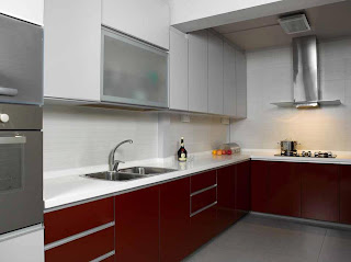 white,silver and brown kitchen singapore decoration interior design