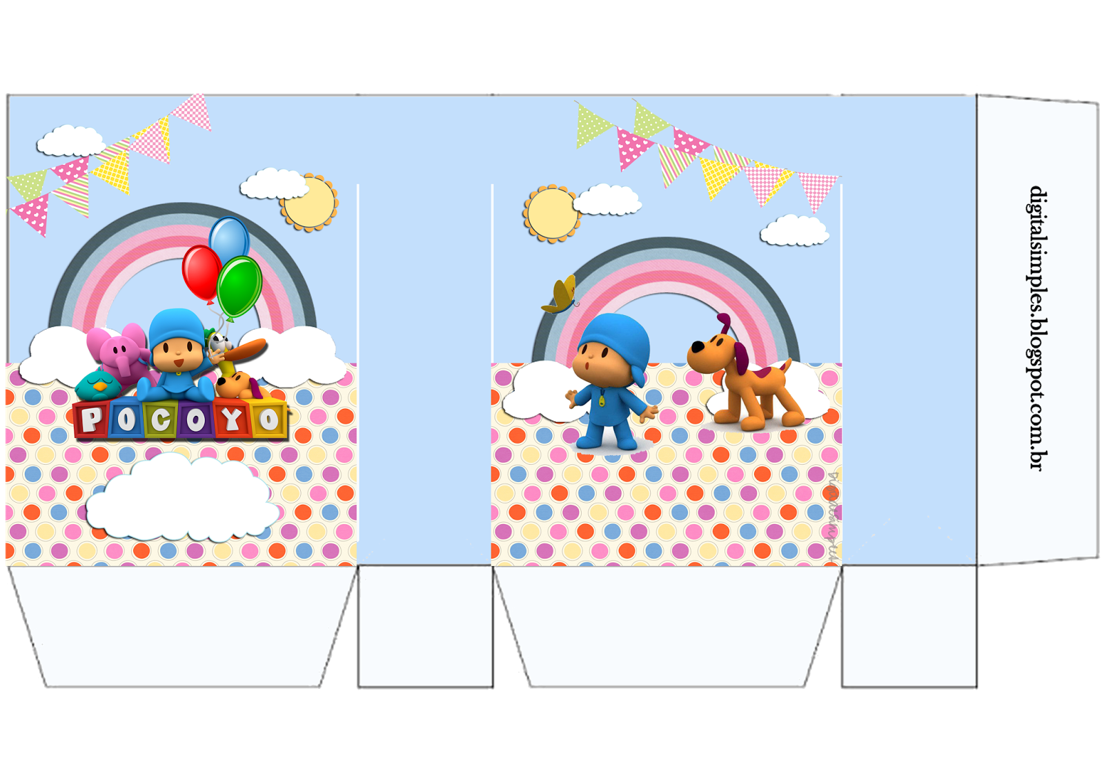 Kit de Personalizados Tema "Pocoyo" - Convites Digitais 