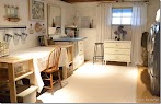 Basement Craft Room - 10 Creative Craft Rooms and Home Offices - Classy Clutter - Having a designated room for them will enable you to spread out your work without worrying about infringing on someone else.