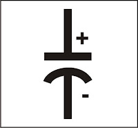 Simbol kapasitor polar
