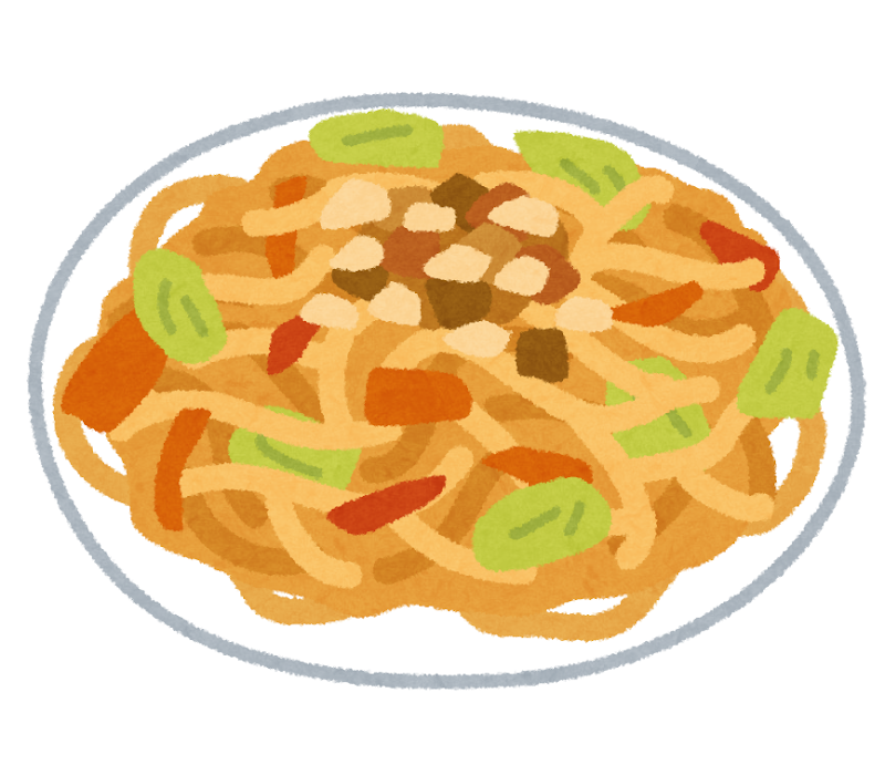 無料イラスト かわいいフリー素材集 焼きうどんのイラスト