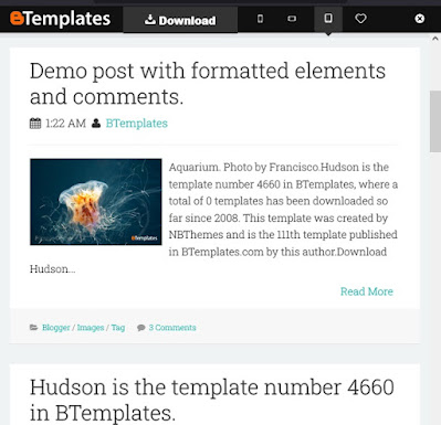 template blogspot hudson mobile version