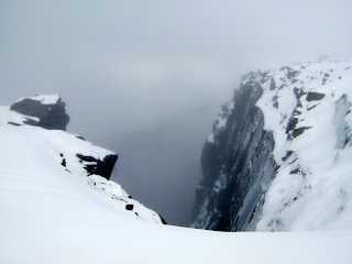 Icy crags near the summit of Ben Nevis