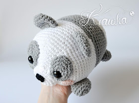 Krawka: Little panda tsum tsum style crochet pattern by Krawka, baby animals disney tsum tsum wild animal panda amigurumi crochet