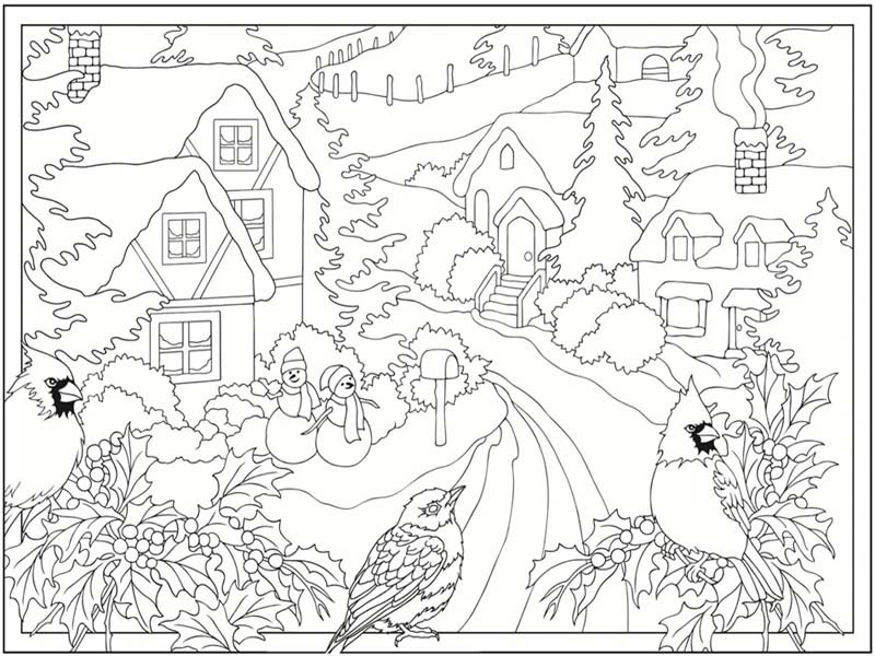 Winter Scenes Coloring Pictures 4