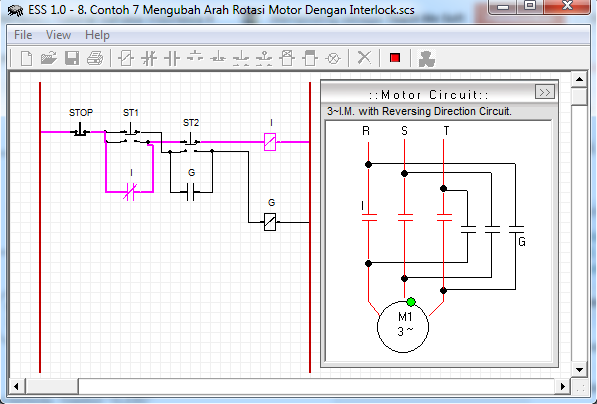 Mengubah Arah Rotasi Motor Dengan Manual (Interlock)