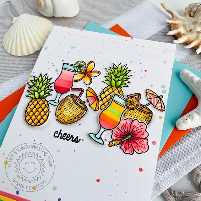 Sunny Studio Stamps: Tropical Paradise Card by Bobbi Lemanski