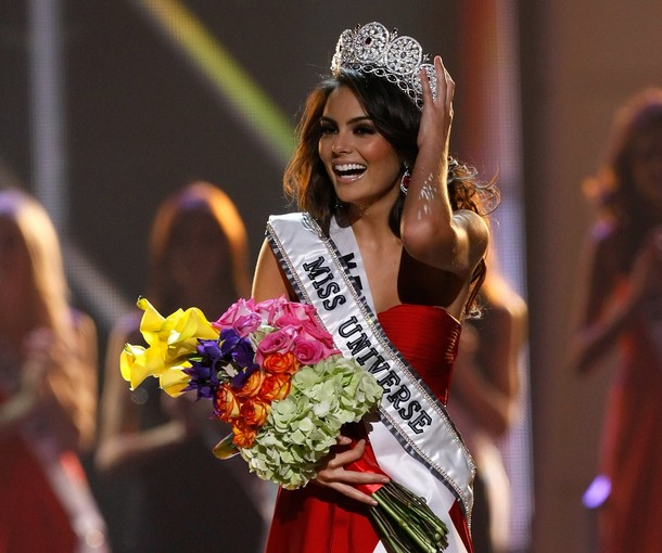 LAS VEGAS AUGUST 23 Miss Mexico 2010 Jimena Navarrete reacts after 